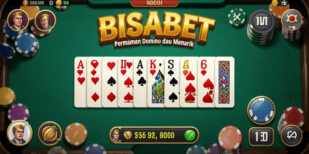 Tampilan gameplay seru dalam permainan Domino BISABET.