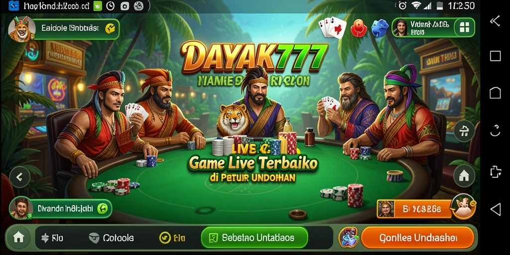 Screenshot gameplay DAYAK777 yang menampilkan dealer live profesional.