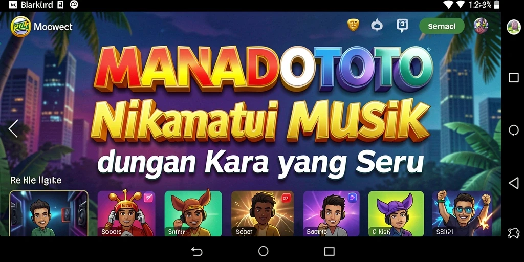 Screenshot gameplay MANADOTOTO yang menampilkan interaksi musik yang seru.