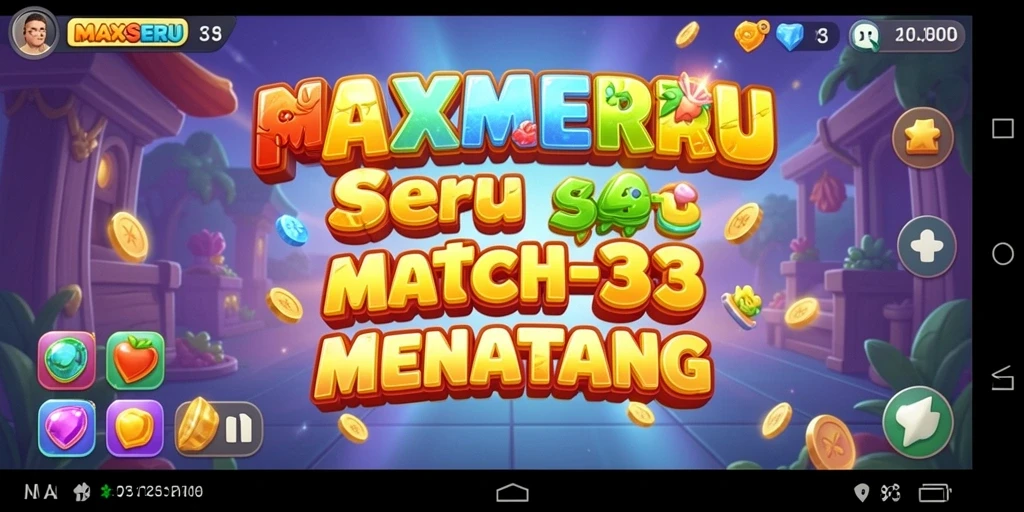 Gameplay MAXSERU yang seru dalam aksi Match-3 yang menantang.