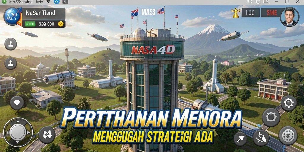 Gambaran gameplay Tower Defense yang menegangkan dan strategis di NASA4D.