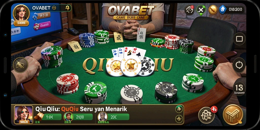 Tampilan gameplay seru QiuQiu di OVABET.