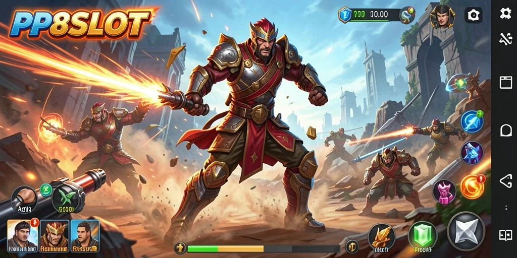 Screenshot gameplay PP8SLOT yang menampilkan aksi mendebarkan dan karakter unik.
