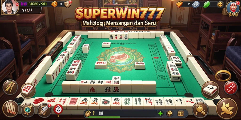 Tampilan permainan Mahjong yang menarik dan menantang di SUPERWIN777.